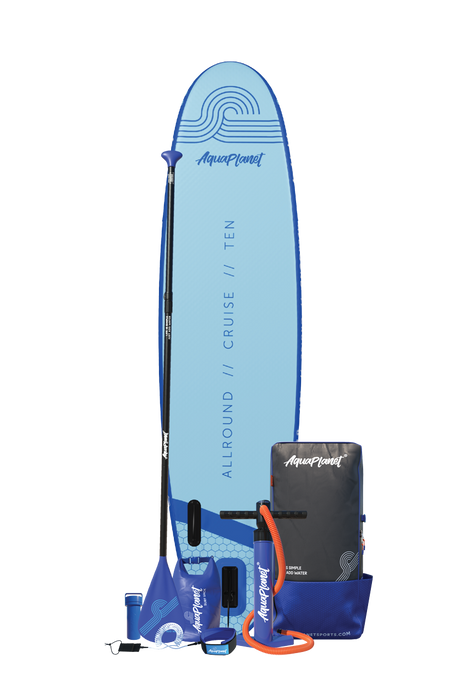 Ensemble de planche à pagaie gonflable ALLROUND TEN 10' d'Aquaplanet - Bleu