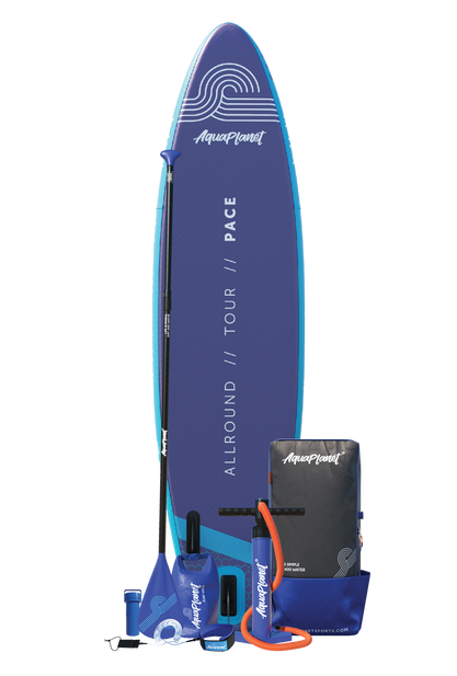 Ensemble de planche à pagaie gonflable Aquaplanet PACE 10'6″ - Bleu sarcelle/Midnight